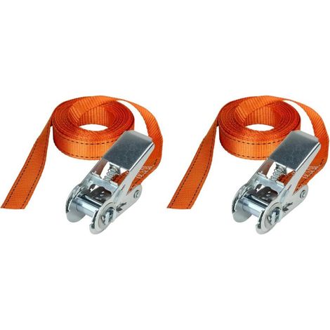 Bardusch-3209EURDAT Sangle à Cliquet, Orange, 5m x 25mm Sangle (Lot de 2) (1/4)