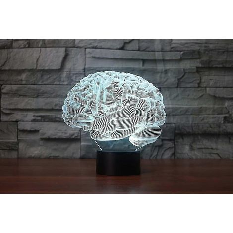 3D-Nachtlicht in Gehirnform, Acryl-Leuchte, 3D-Kunstwerk, Gehirnmodell, LED-Licht, Farbwechsel, Schlafzimmer-Nachtlicht, Geschenkidee (1/4)