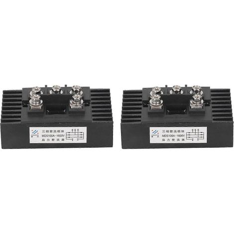 2 Stück Brückengleichrichter mit Kühlkörper, 3-Phasen-Gleichrichtermodul als Ersatz für SQL100A 1600V 100A