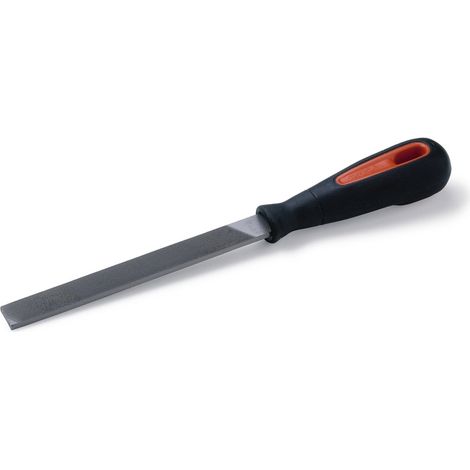 Bahco – Lime plate bâtarde 200 mm – Acier pour aciers alliés – Ébavurage et limage de surfaces planes – Manche ergonomique