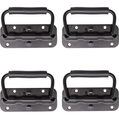 4 Pièce Poignée de Flight Case, Poignée à Ressort de Boîte à Outils, Traction Poignée Pliante à Ressort, Remplacement et Installation de la Poignée pour Boîtes à Outils ou Boîtes de Rangement (1/5)