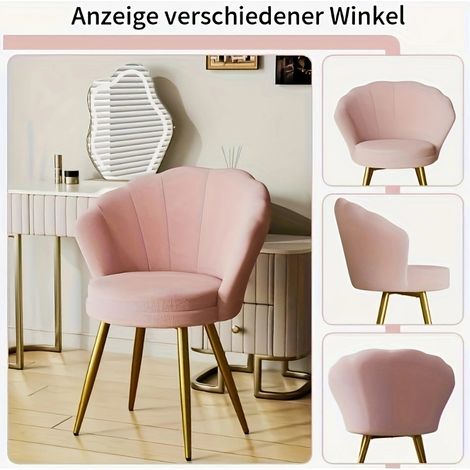 1 chaise de salle à manger rembourrée en velours, chaise de salon esthétique, chaise confortable à dossier haut, pieds dorés (1/5)