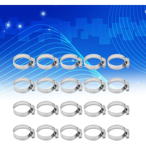20 colliers de serrage pour tuyaux et flexibles en acier inoxydable 304 (1/5)
