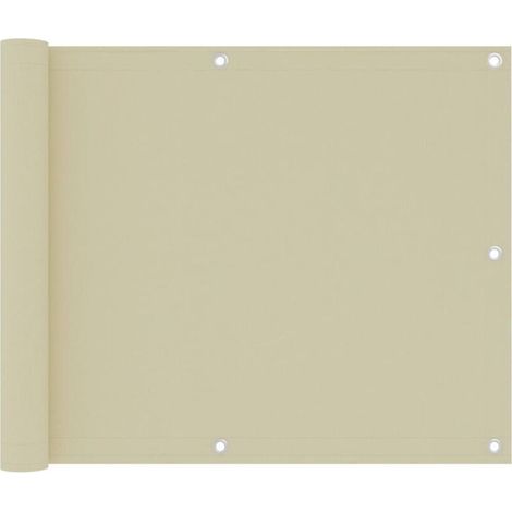 Brise Vue Écran de balcon Pour Jardin, Balcon, Terrasse Crème 75x300 cm Tissu Oxford 77635 (1/5)