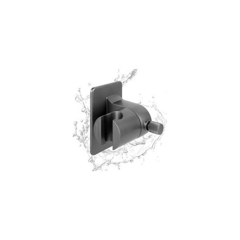 Support de douche sans perçage, support mural universel réglable pour pommeau de douche avec adhésif 3M, compatible avec toutes les douches - gris foncé (1/5)