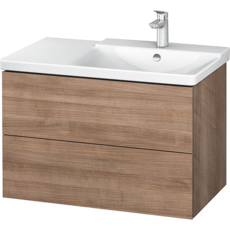 Duravit L-Cube Mueble de pared de 820mm de ancho, profundidad 481, 2 cajones, cabe ""P3 Comfort Artículo 233485, derecho de cuenca, color: Cerezo del Tesino - LC624907373 (1/4)