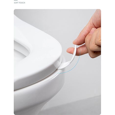 Stück waschbare und wiederverwendbare Toilettensitz-Hebegriffe aus TPR, weißes Badezimmeraccessoire (1/2)