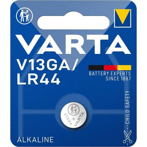 10 x VARTA BATTERIA A BOTTONE V13GA ALCALINA BL 1 LR44