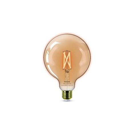 Philips consumer 37212200-g125 e27 7w-wiz verbunden led glühbirne bernstein (1/4)