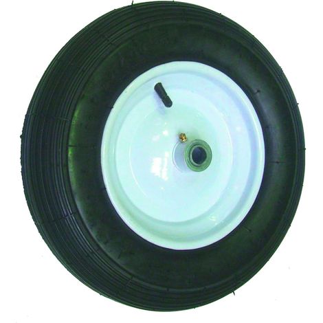 1 Roue Acier Avec Pneumatique 4,80 X 400 X 8, Diamètre 380mm, Moyeu 106mm, Pour Remorque