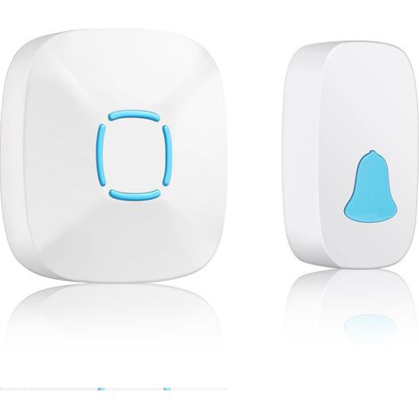 Sonnette de porte étanche sans fil avec 36 sonneries, volume réglable et fonction de clignotement LED.-AquaForge (1/5)