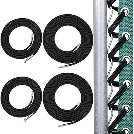 4 PCS Elastic, Elastic Replacement Rope, Universal, High Quality Cowhide Leather Tendons, for Relax Armchair, Deck Chair, Zero Gravity Folding Chair (Black 2  2m/78 inch+2  1.35m/53 inch)