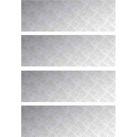 Plaques à damier 4 pcs Argent 90 x 30 cm Aluminium CFW716726 (1/5)