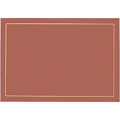 Doppelseitiges quadratisches Leder-Platzset mit Goldrand – grau + dunkelbraun – 43 x 30 cm (1/5)