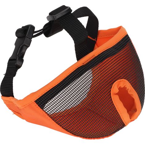 Masque ajustable pour bouledogue, muselière anti-morsure et anti-aboiement, yeux fermés, masque de dressage en maille pour bouledogues, carlins et chihuahuas, orange XL (1/5)