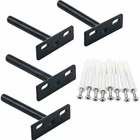 Staffe per mensole galleggianti Fissaggio mensole 4 pezzi 10 mm Fissaggio mensole a muro Staffe per mensole nascoste invisibili con 8 viti e 8 tubi di espansione