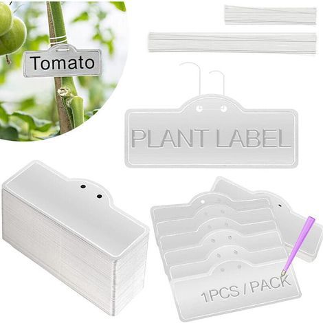 50 étiquettes de jardinage en aluminium, panneaux métalliques d'extérieur, étiquettes pour plantes de jardinage, panneaux de jardinage en aluminium (1/4)