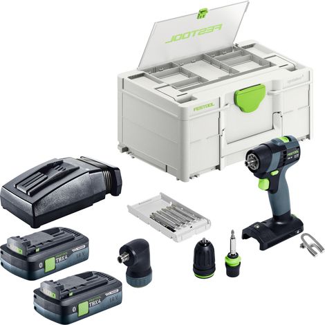 Festool TXS 18-Basic-Set Perceuse-visseuse sans fil 18 V 40 Nm Brushless + 1x batterie 4,0 Ah + chargeur rapide + Systainer