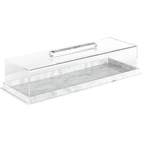 Rectangular plateau de service avec couvercle marbleized grain rectangular cake support acrylique cake support (1/5)