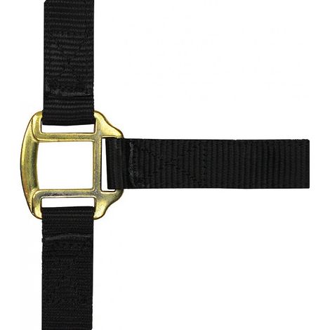 Licol nylon noir doublé cuir pour cheval (1/2)