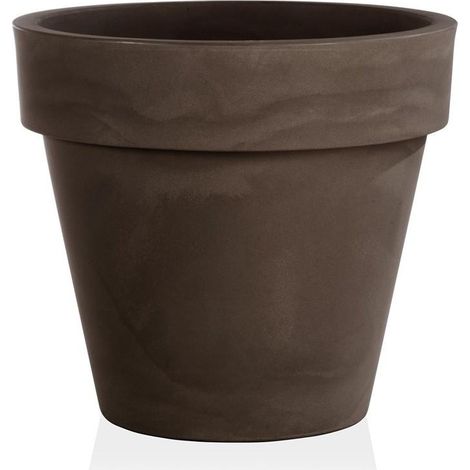 Outdoor Runde Vase  "Standard One Essential" aus Kunstoff für Pflanzen und Blumen -40 cm / Bronze