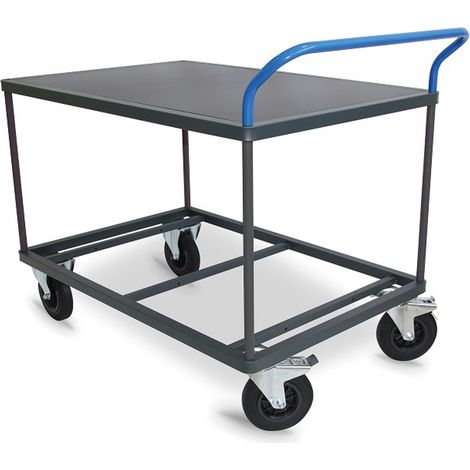 PROVOST - Desserte d'atelier ergonomique 1 plateau bois - Hauteur ajustable, structure bois et plateau MDF noir