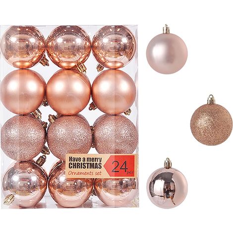 Boules De Noël - 24 Pièces - 3 cm - En Plastique Incassable - Pour Arbre De Noël Guirlande Couronne Décoration Intérieure Et Extérieure (1/2)