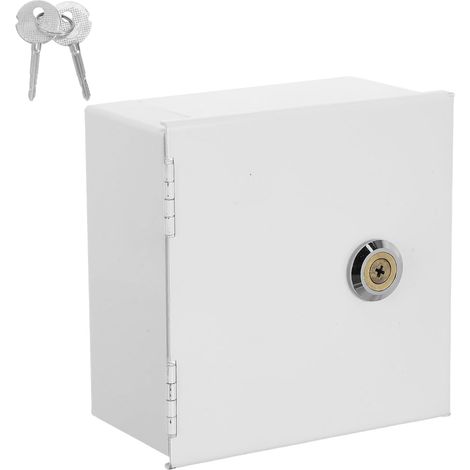 Cache-Prises Verrouillable en Métal Blanc pour Interrupteur Mural Type 86, Protection Extérieure et Intérieure, Couvercle Anti-Activation Accidentelle, Haute Résistance, 60 MM de (1/5)