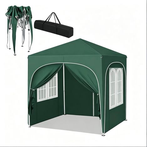 Gazebo da giardino pieghevole 2 x 2 m verde con tetto impermeabile e protezione UV (1/5)