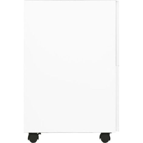 Caisson de Bureau à Roulettes 3 Tiroirs - Meuble de Rangement Métallique Blanc 39x45x67 cm - Classeur Vertical pour Bureau et Maison (1/5)