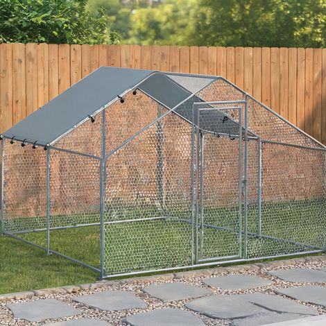 SunJet Poulailler, abri pour poules, Enclos pour poules 300x340x190 cm - Réf. 5ULFL282ZTVT (1/5)