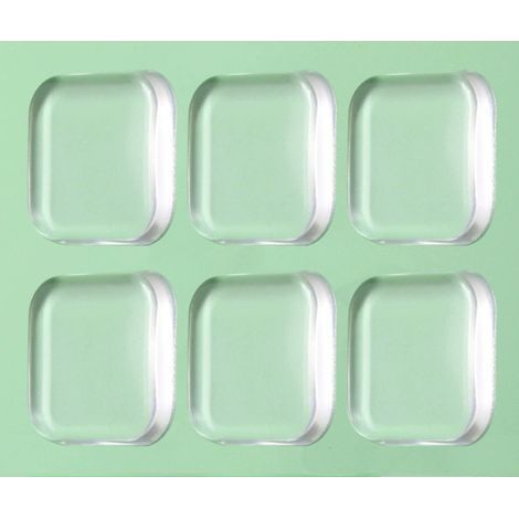 Lot de 6 butées anti-collision en silicone transparent pour poignée de porte de réfrigérateur, butées carrées en caoutchouc pour sol, réfrigérateur, (1/5)