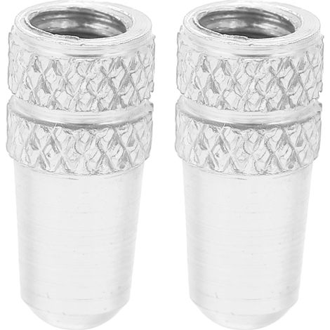 Set mit 2 Presta-Ventilkappen für Fahrräder, aus Aluminiumlegierung, silberfarben. (1/5)