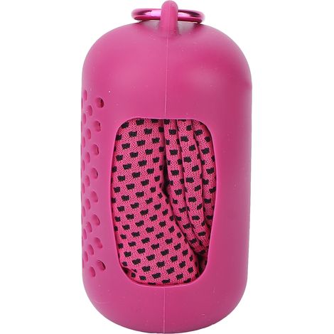 Serviette rafraîchissante douce et respirante, linge frais instantané pour cou, idéale pour yoga, gym, camping, course, sport - Rouge Rosé (1/5)
