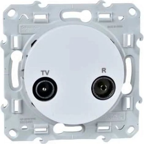 Odace, prise TV/FM Blanc, individuelle, à vis (S520451) (1/3)