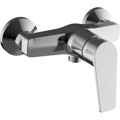 Schläfer 26501013 Miscelatore monocomando per doccia 1/2"serie Leonardo, Rubinetto per il Bagno Doccia-Vasca, Miscelatore Doccia Esterno con Cartuccia diam 35mm, Cromo Argento, Made in Italy (1/5)