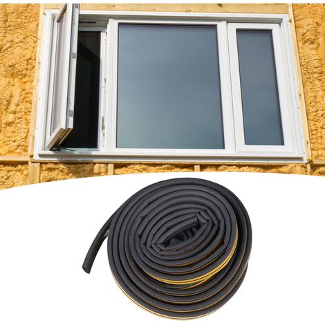 Profilage Thermique en Forme D avec Joint EPDM - 2 Rouleaux 13m pour Fenêtres et Portes - Noir D9x6 - Isolation Acoustique et Étanchéité (1/5)