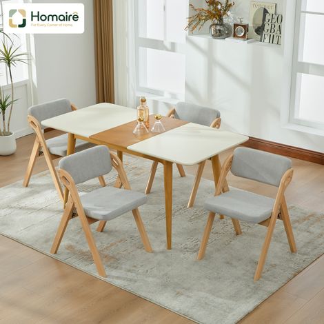 Esszimmerstuhl aus Massivholz grau 59 x 52 x 77 cm HOMAIRE (1/5)