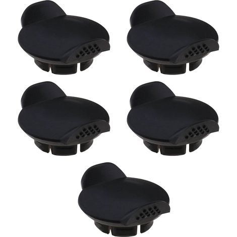 Set of 5 12V 21mm Cigarette Lighter Socket Plugs, Dustproof and Waterproof, Replacement Accessories for Most Vehicles, Black Plastic (1/5)