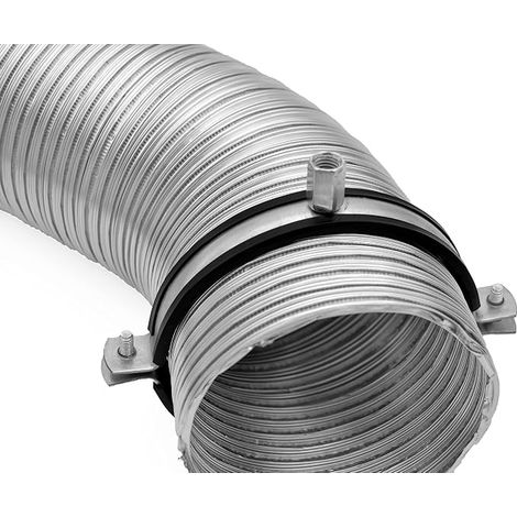 Hose Clamp with Rubber Seal Inserts - HVAC Bracket for Air Ducts - Exhaust Gas Vent Outlet Clamp (Diameter 125 mm) (1/2)