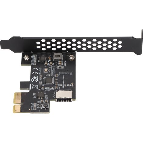 PCI-E-zu-USB-3.2-Typ-E-Karte mit Keramikkondensatoren, schneller Übertragung und doppeltem Schutz für PCs – Schwarz