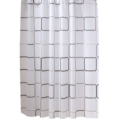 1pc (Motif à Carreaux)Rideau de Douche Rideau Salle Bain Baignoire Anti Moisissure 180 x 200cm (1/5)