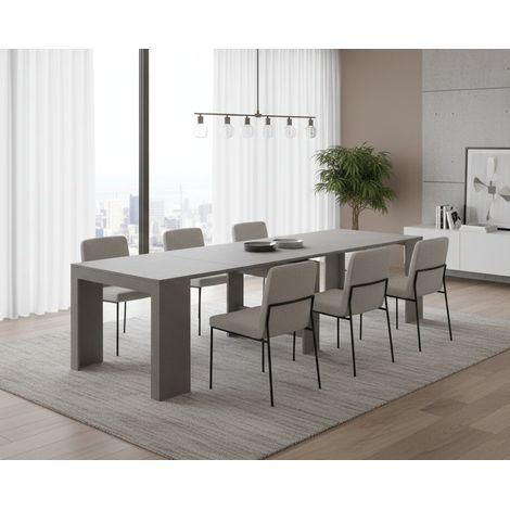 Consolle Allungabile - 12 Posti Allungabile, Grigio, -, 300x90x77h cm Puno