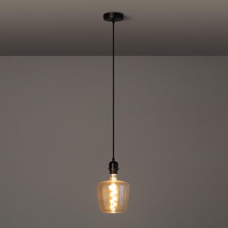 Lampada a Sospensione con Cavo Tessuto Nero Naomie Nero (1/5)