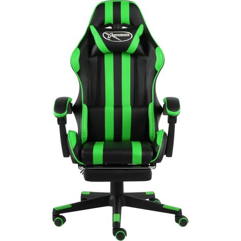 Maison Exclusive - Gaming-Stuhl mit Fußstütze Schwarz und Grün Ku