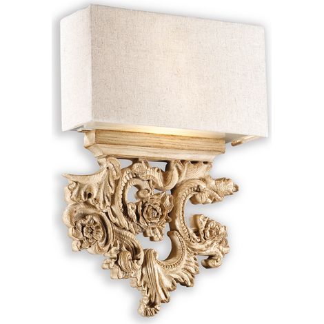 Applique Classica Peter Materie Plastiche Canvas Beige 2 Luci E14 (1/3)