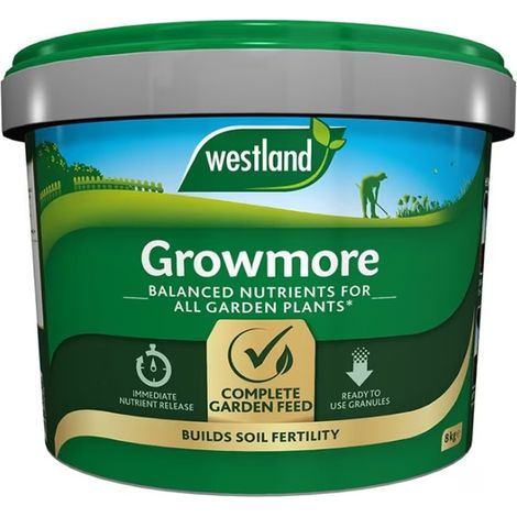 Westland Growmore Balanced Nutrients Plant Food Garden Lawn Fertiliser 8kg Tub