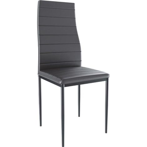 Set 4 Sedie Moderne Per Sala Da Pranzo Con Schienale Alto Seduta Ergonomica Sedia Elegante Imbottita Seduta Comoda In Ecopelle Gambe Struttura In Acciaio Design Pergamino 41 x 97 x 38 cm (Nero) - Colo (1/5)