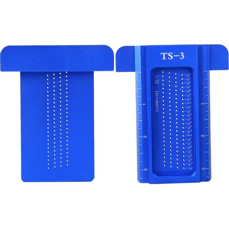 TS-3 Lineal aus Aluminiumlegierung, Messwerkzeug für Holzbearbeitung, Mini-Anreißnadel, Zubehör, Blau (1/5)