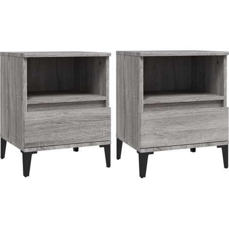 Maison Exclusive - Mesitas de noche 2 unidades gris Sonoma 40x35x